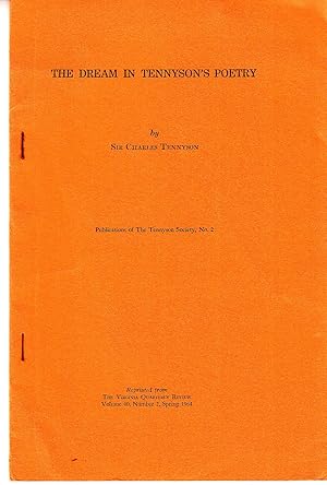 Image du vendeur pour The Dream in Tennyson's Poetry Publications of the Tennyson Society no 2 mis en vente par *bibliosophy*