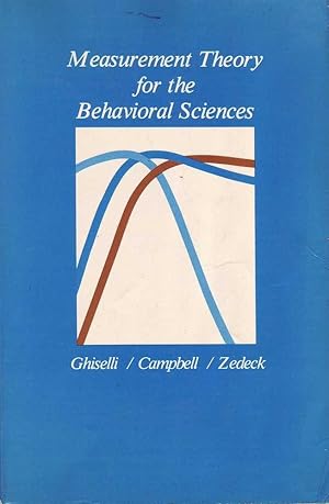 Seller image for Measurement Theory for the Behavioral Sciences for sale by Mr Pickwick's Fine Old Books