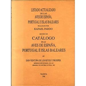 Imagen del vendedor de Listado Actualizado y Catalogo de las Aves de Espana, Portugal e Islas Baleares a la venta por Buteo Books