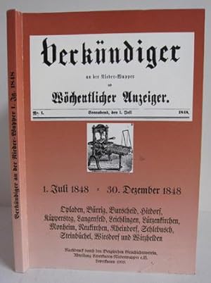 Verkündiger an der Nieder-Wupper und Wöchentlicher Anzeiger 1. Juli 1848 - 30. Dezember 1848 - re...