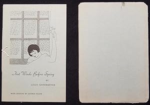 First Words Before Spring by Louis Untermeyer; with designs by George Plank [Borzoi Chapbooks, no...