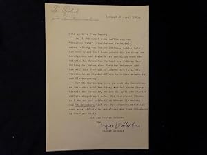 Ms. Brief m. Datum u.U., Lidingö, 20. April 1963. 1 S. gr.8°.