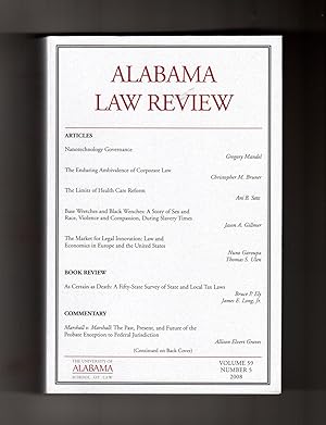 Alabama Law Review / Volume 59, Number 5 - 2008. Nanotechnology Governance; Corporate Law Ambival...