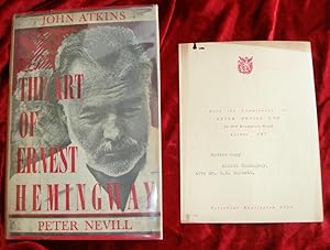 THE ART OF ERNEST HEMINGWAY - Review Copy with Publishers Compliment Slip