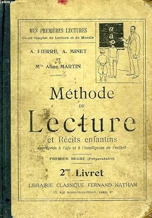 Bild des Verkufers fr METHODE DE LECTURE ET RECITS ENFANTINS, 1er DEGRE (PREPARATOIRE), 2e LIVRET zum Verkauf von Le-Livre