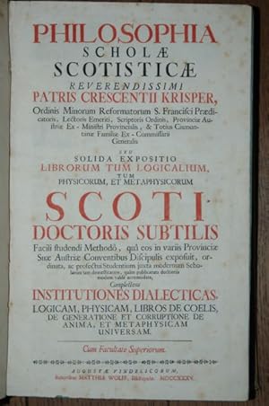Philosophia scholae scotisticae / Solida expositio librorum tum logicalium, physicorum, et metaph...