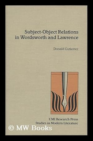 Seller image for Subject-Object Relations in Wordsworth and Lawrence for sale by MW Books