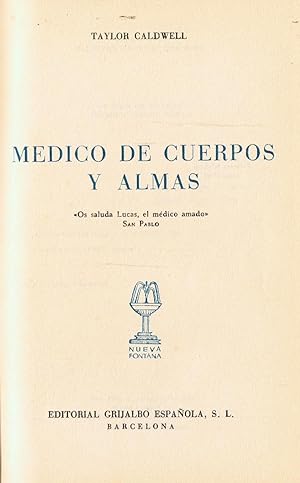 Seller image for MDICO DE CUERPOS Y ALMAS for sale by Librera Torren de Rueda