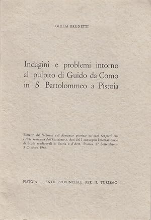 Imagen del vendedor de INDAGINI E PROBLEMI INTORNO AL PULPITO DI GUIDO DA COMO IN S. BARTOLOMEO A PISTOIA a la venta por Arca dei libri di Lorenzo Casi