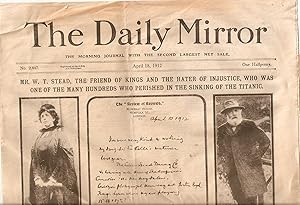 Seller image for The Daily Mirror Facsimile. Titanic Disaster Dated April 18 1912 for sale by Matilda Mary's Books