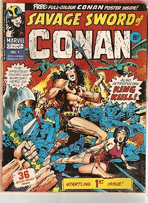 The Savage Sword of Conan. No 1-(with Free Gift Poster Original Free gift) for w/ending March 8 1975