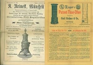 A. Reineck, München, Specialitäten-Geschäft, Circulations-Füll-Reguliröfen. Carl Steiner & Co., S...