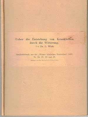 Über die Entstehung von Krankheiten durch die Witterung. Sonderabdruck aus der "Wiener klinischen...