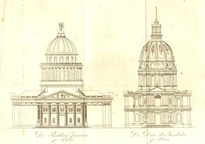 Seller image for Der Pantheon Francais zu Paris. Der Dome des Invalides zu Paris. Taf. 11. for sale by Antiquariat Weinek