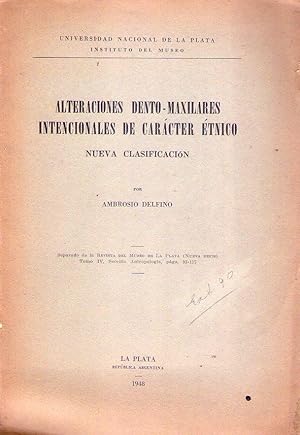 Imagen del vendedor de ALTERACIONES DENTO MAXILARES INTENCIONALES DE CARACTER ETNICO. Nueva clasificacin a la venta por Buenos Aires Libros