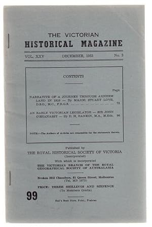 Imagen del vendedor de An Early Victorian Legislator - Sir John O'Shanassy. Contained In The Victorian Historical Magazine. Vol. XXV No. 3. December, 1953. a la venta por Time Booksellers