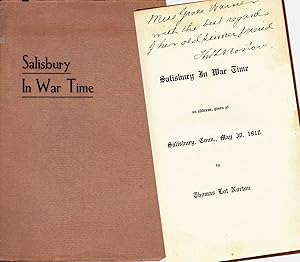 SALISBURY IN WAR TIME (SIGNED COPY) An Address Given At Salisbury, Conn. May 30, 1910