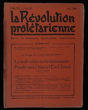 Seller image for LA REVOLUTION PROLETARIENNE. for sale by Librairie Franck LAUNAI
