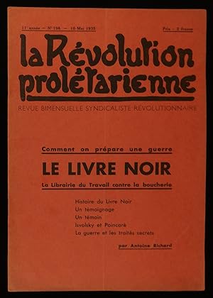 Bild des Verkufers fr LA REVOLUTION PROLETARIENNE. zum Verkauf von Librairie Franck LAUNAI