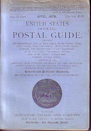 United States Official Postal Guide.No. 15 - April 1878