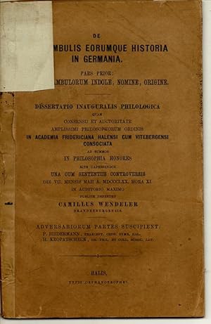 De praeambulis eorumque historia in Germania : pars prior: de praeambulorum indole, nomine, origi...