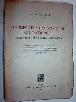 "LE IMPOSTE STRAORDINARIE SUL PATRIMONIO NELLA DOTTRINA E NELLE LEGISLAZIONI"