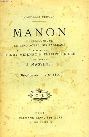 Seller image for MANON. for sale by Le-Livre