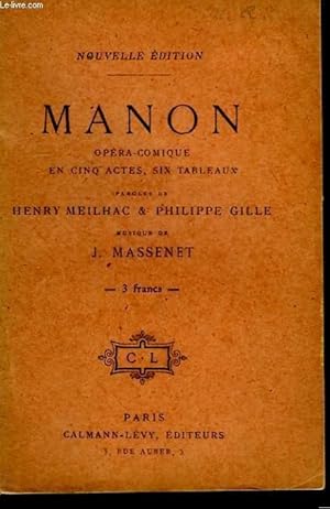 Image du vendeur pour MANON. mis en vente par Le-Livre