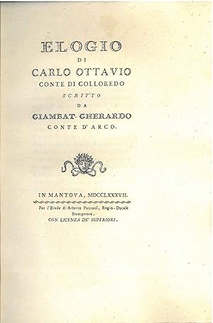 Elogio di Carlo Ottavo Conte di Colloredo