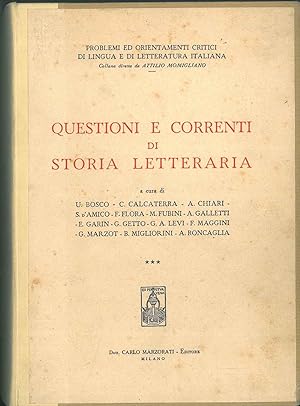 Bild des Verkufers fr Questioni e correnti di storia letteraria zum Verkauf von Studio Bibliografico Orfeo (ALAI - ILAB)
