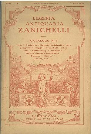 Libreria antiquaria Zanichelli. Catalogo, anno 1, n. 1