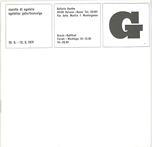 "Nascita di Egolalìa" alla Galleria Goethe di Bolzano. 1971