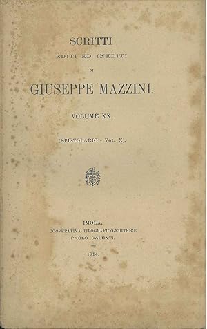 Scritti editi ed inediti di Giuseppe Mazzini. Volume XX: epistolario, (vol. x)