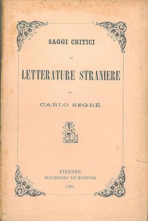 Saggi critici di letterature straniere