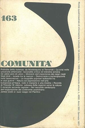 Comunità: rivista quadrimestrale di informazione culturale fondata da Adriano Olivetti. Anno XXV,...