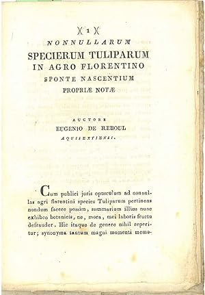 Nonnullarum Specimen Tuliparum in agro florentino sponte nascentium propiae notae. Florentiae, In...