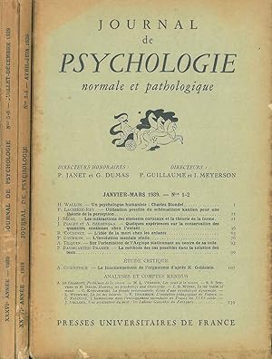 Journal de psychologie normale ed pathologique. Organe officiel de la société de psychologie. XXX...