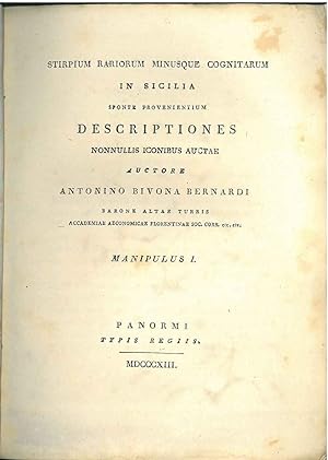 Stirpium rariorum minusque cognitarum in Sicilia sponte provenientium descriptiones nonnullis ico...