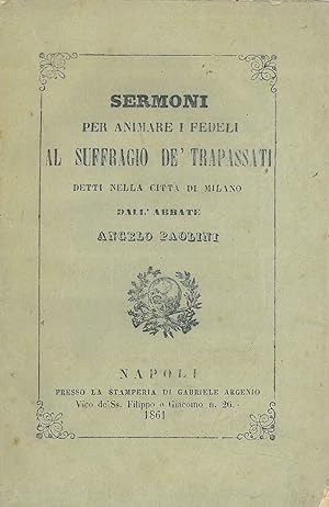 Sermoni per animare i fedeli al suffragio de' trapassati