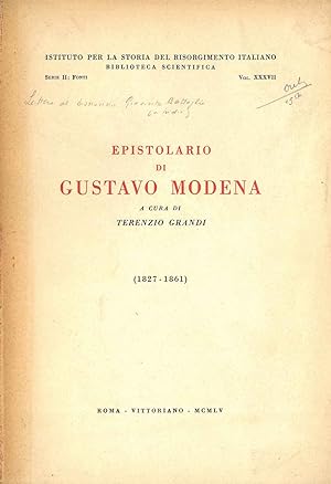Epistolario di Gustavo Modena (1827-1861)