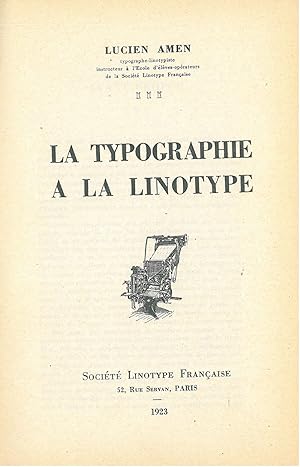 La typographie a la linotype
