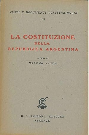 La Costituzione della repubblica Argentina