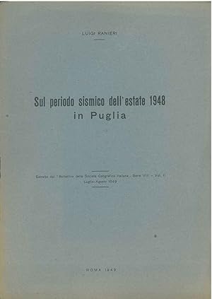 Bild des Verkufers fr Sul periodo sismico dell'estate 1948 in Puglia Estratto dal "Bollettino della storia geografica italiana" zum Verkauf von Studio Bibliografico Orfeo (ALAI - ILAB)