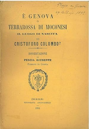E' Genova o Terrarossa di Moconesi il luogo di nascita di Cristoforo Colombo?