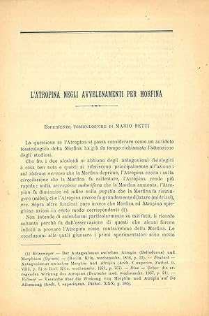 L' atropina negli avvelenamenti per morfina. Estratto