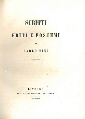 Scritti editi e postumi