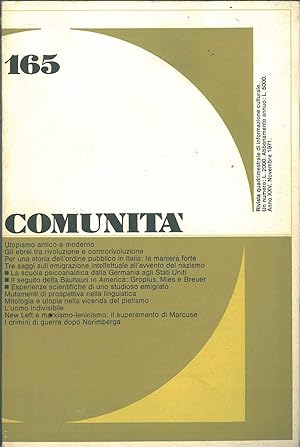 Comunità: rivista quadrimestrale di informazione culturale fondata da Adriano Olivetti. Anno XXV,...