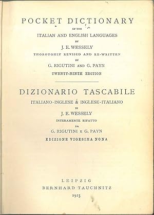 Pocket dictionary of the Italian and English languages