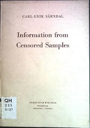 Image du vendeur pour Information from censored samples mis en vente par books4less (Versandantiquariat Petra Gros GmbH & Co. KG)