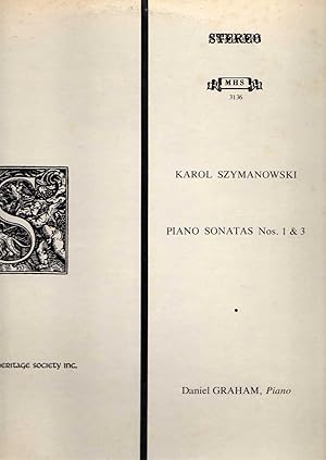 Image du vendeur pour Piano Sonatas Nos. 1 & 3 - performed by Daniel Graham [LP RECORD] mis en vente par Cameron-Wolfe Booksellers